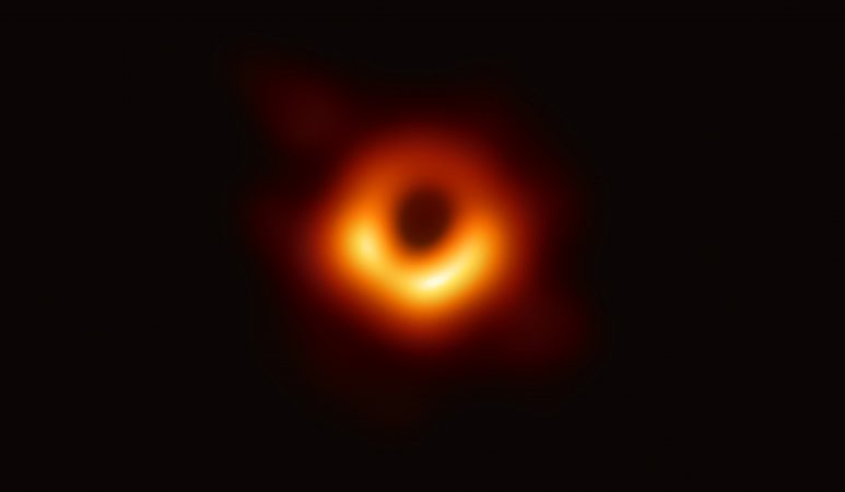The first image of the shadow of the black hole in the center of M87 taken with EHT.